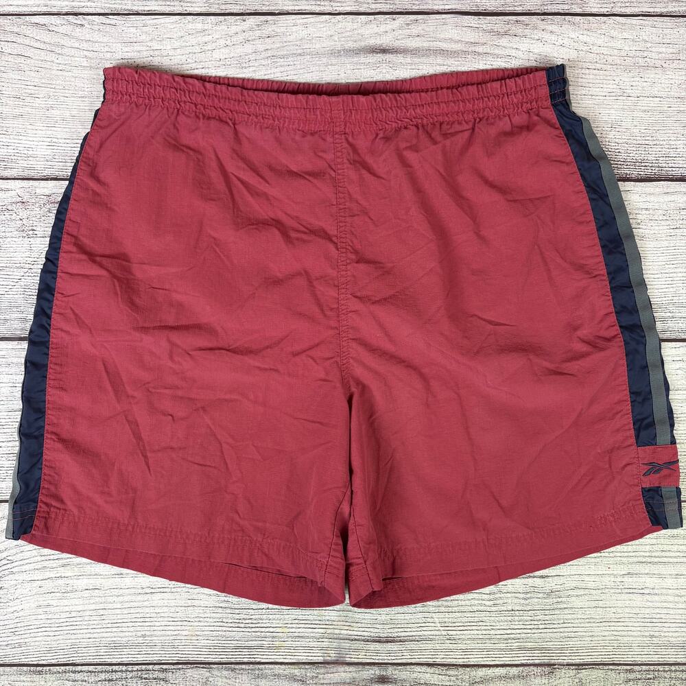 Vintage 1990s Reebok Red Swim Trunks